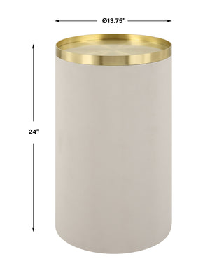 Circuit Brass & White Accent Table
