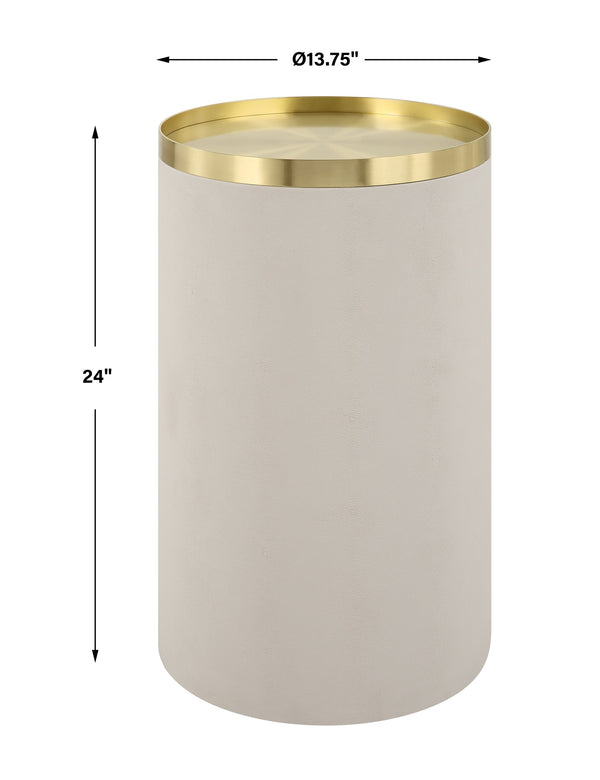 Circuit Brass & White Accent Table