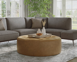NILDA OTTOMAN - CAMEL LEATHER