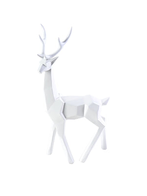 Deer Deco Looking Sideway White Finish