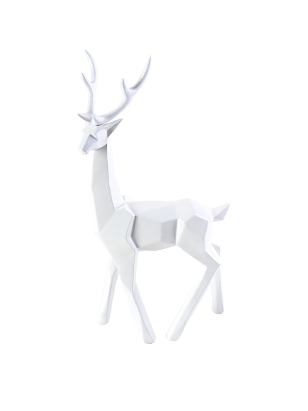 Deer Deco Looking Sideway White Finish