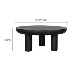 Rocca Black Coffee Table with Stone Top