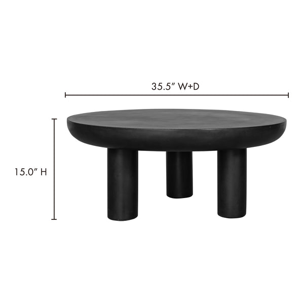 Rocca Black Coffee Table with Stone Top