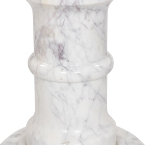 Cyprus End Table - Veined White Marble Solid