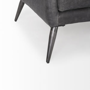 Cochrane 82L x 33W x 32.3 Black Leather Three Seater Sofa
