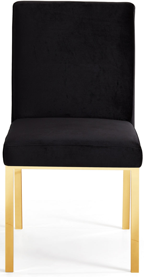 Sammy Dining Chair In Black Velvet and Gold