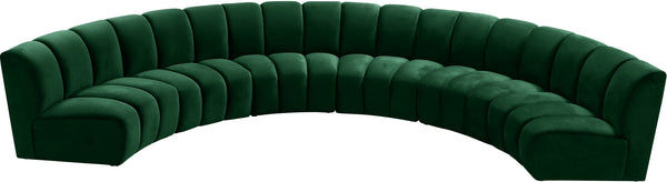 Lynda 6pc. Modular Sectional In Green Velvet