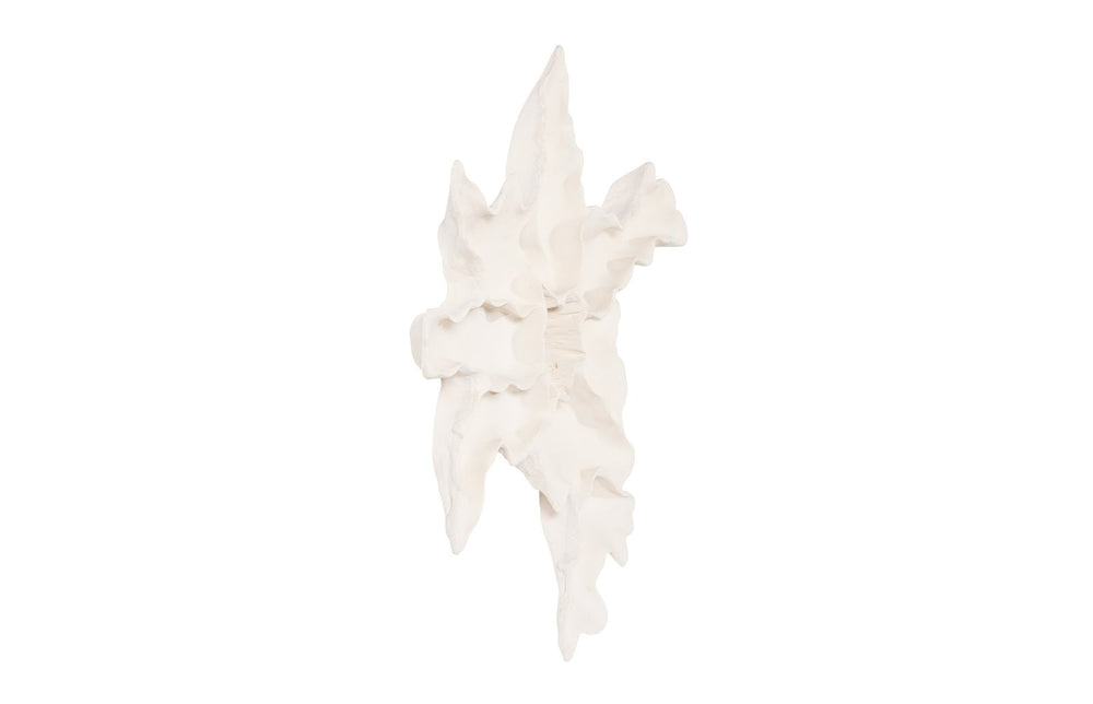 Cast Carved Root Wall Art, White Stone
