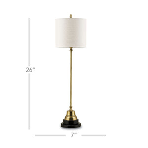 Messenger Brass Table Lamp In Vintage Brass & Black