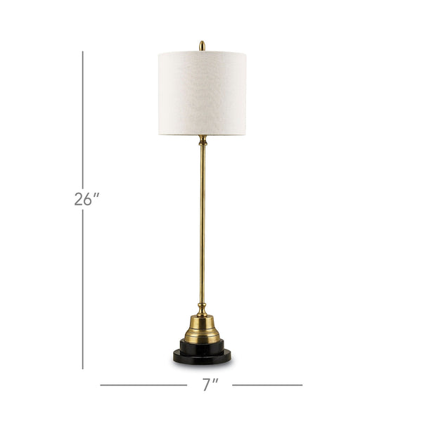 Messenger Brass Table Lamp In Vintage Brass & Black