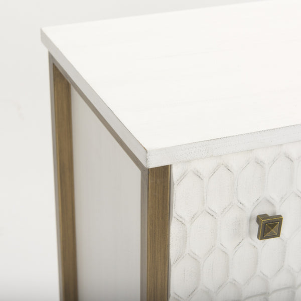 Savannah White Fir Veneer w/ Gold Metal Accents 6-Drawer Sideboard