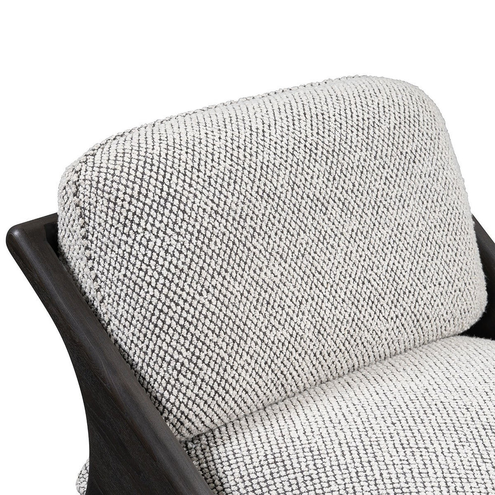 Classic Home Georgia Upholstered Accent Chair - Gray Wood Frame and Ivory Upholstery