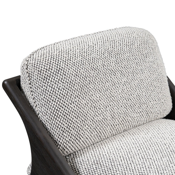 Classic Home Georgia Upholstered Accent Chair - Gray Wood Frame and Ivory Upholstery
