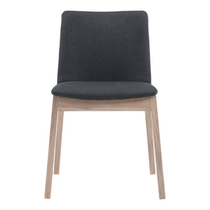 Moe's Deco Oak Dining Chair Set - Dark Grey