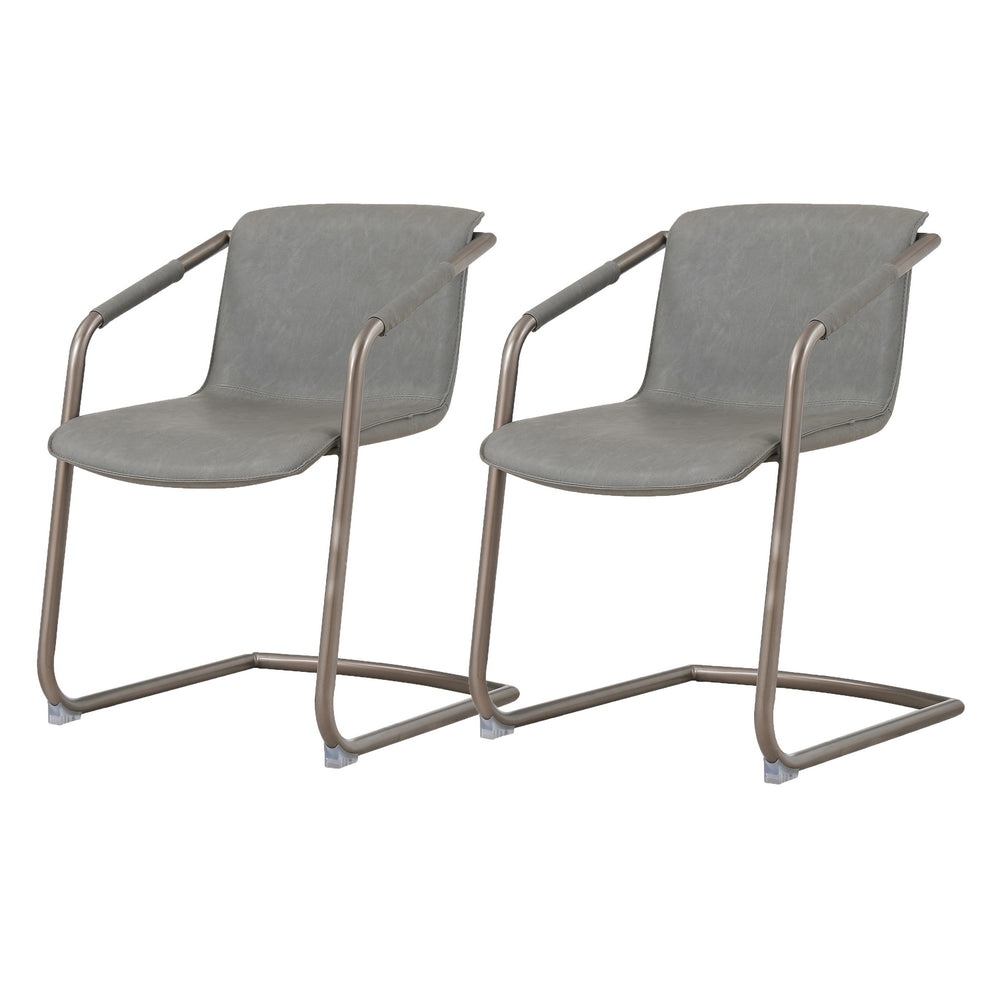 Indy Side Arm Chair Silver Frame In Antique Graphite Gray