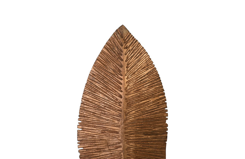 Carved Leaf on Stand, Copper Leaf, Small