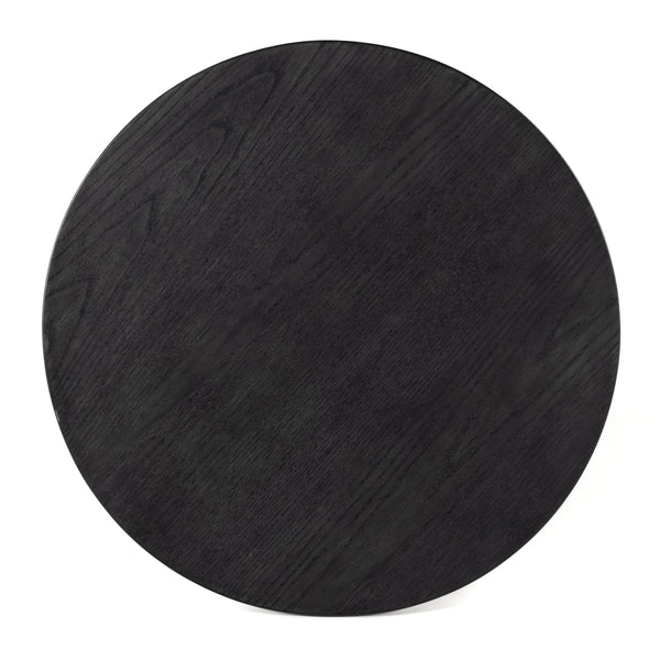 Merla Wood End Table In Tall In Black Wash Ash