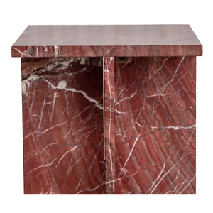 Moe's Blair Accent Table in Rosso Levanto Marble