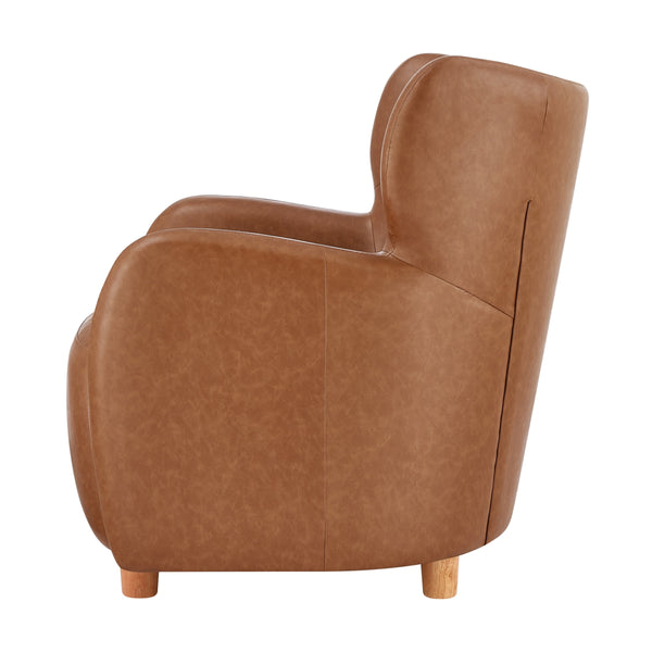 Tiffany KD Faux Leather Accent Arm Chair, Vintage Cider