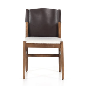 Lulu Armless Dining Chair In Espresso Leather
