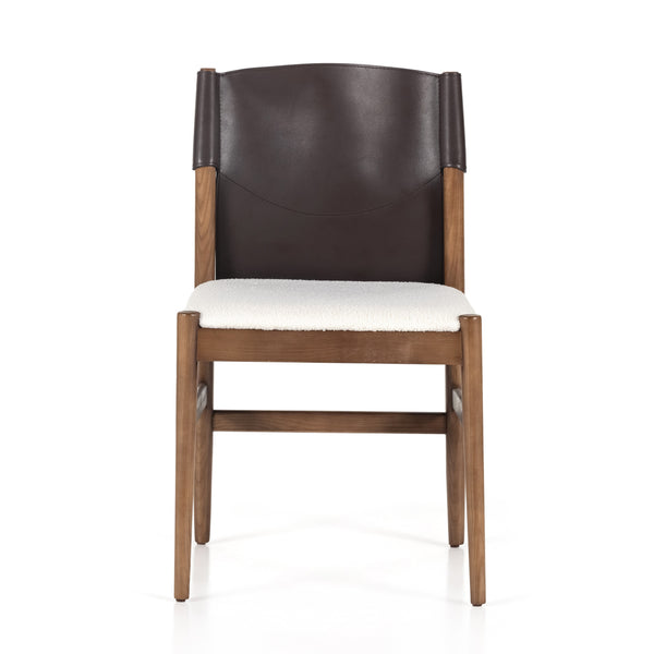 Lulu Armless Dining Chair In Espresso Leather