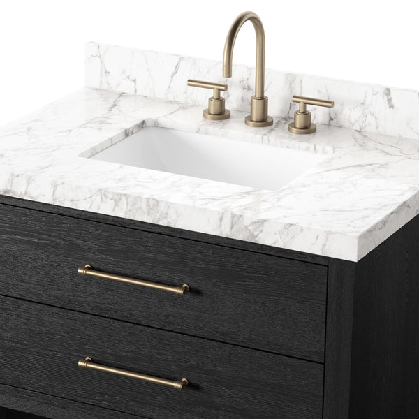 Anthem Single Vanity - Black Wash Oak Veneer