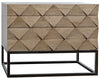 Draco Washed Walnut Sideboard on Matte Black Industrial Steel Stand