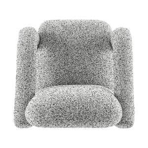 Maverick Boucle Accent Arm Chair, Speckled White 