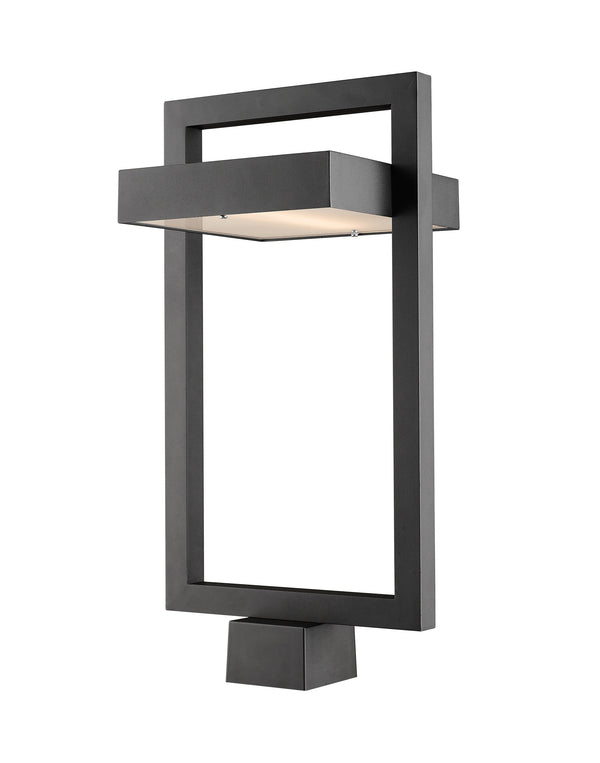 Luttrel 1 Light Outdoor Post Mount Fixture in Black Finish
