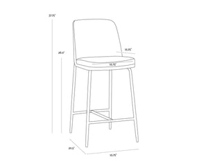 ZEKE COUNTER STOOL - ANTIQUE BRASS - BERGEN OLIVE