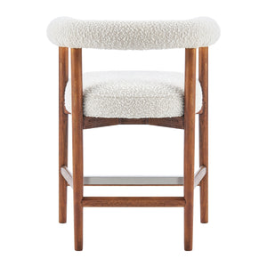 Keanu Boucle Counter Stool Brown Legs, Stanton Beige 