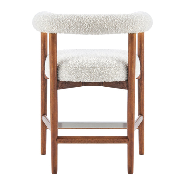Keanu Boucle Counter Stool Brown Legs, Stanton Beige 