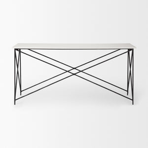 Lorlei Marble Top w/ Black Iron Base Console Table