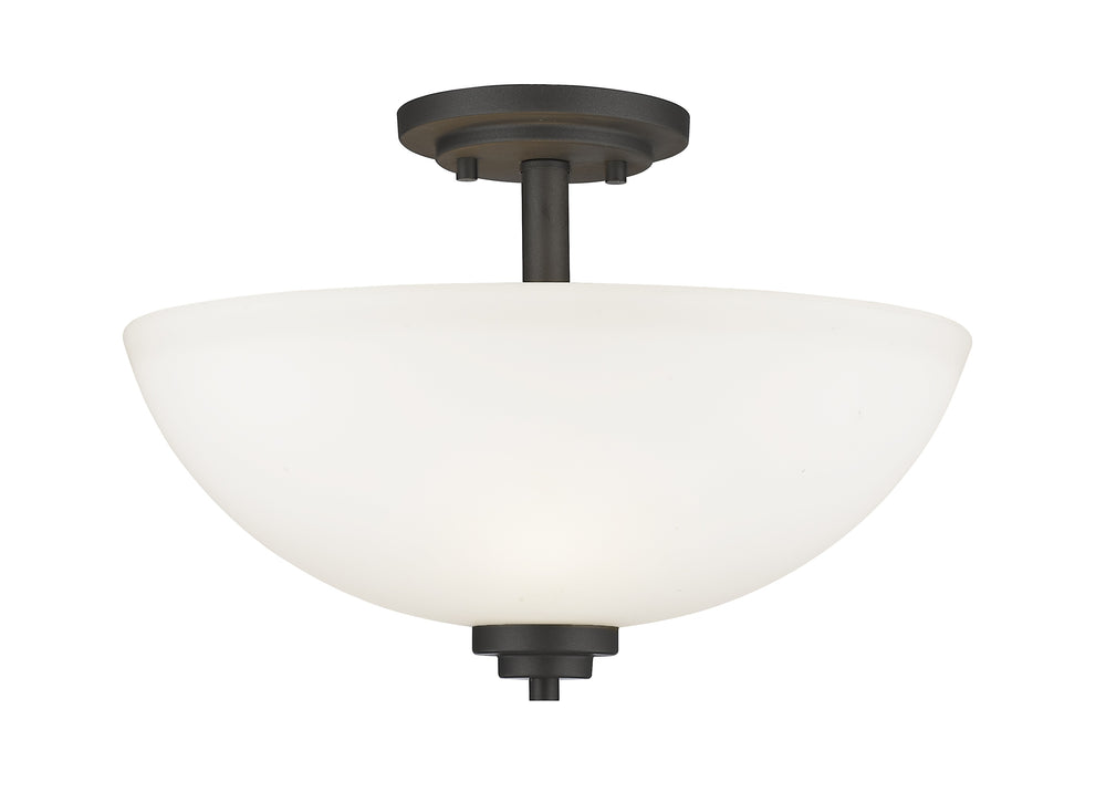 Ashton 3 Light Semi Flush Mount in Bronze Finish