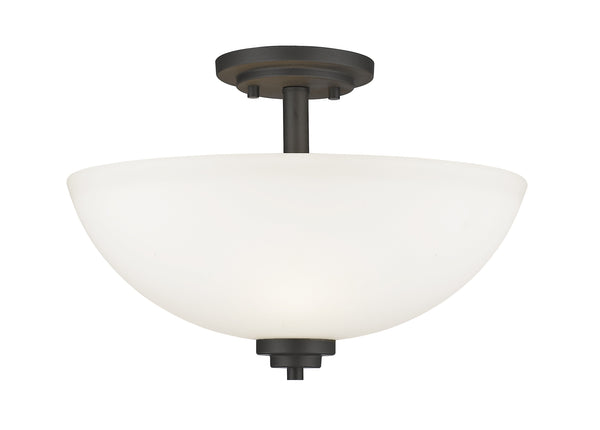 Ashton 3 Light Semi Flush Mount in Bronze Finish