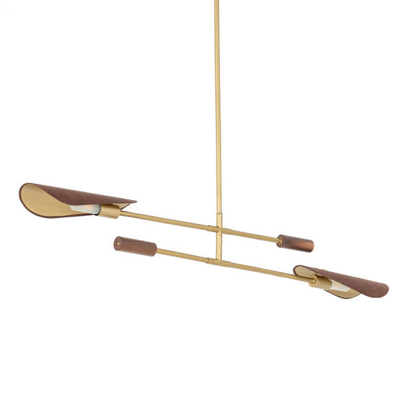 Astrid Double Pendant-D Brown Leather