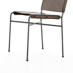 Wharton Dining Chair In Distressed Brown