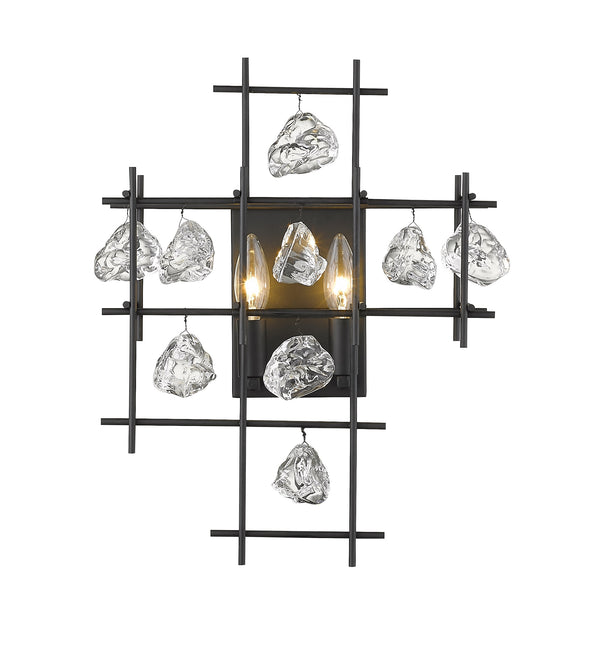 Garroway 2 Light Wall Sconce in Matte Black Finish