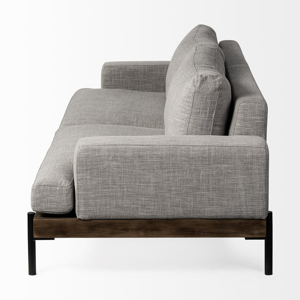 Colburne II 95" Gray Upholstered Three Seater Sofa