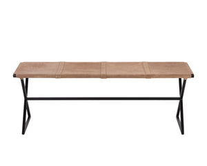 ELON BENCH - SUEDE LIGHT TAN LEATHER