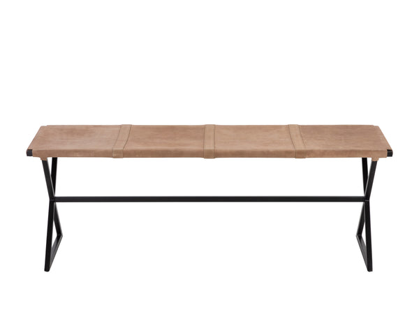 ELON BENCH - SUEDE LIGHT TAN LEATHER