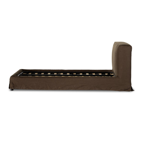 Aidan Slipcover King Bed - Brussels Coffee