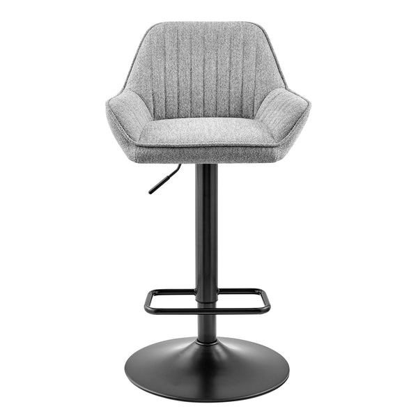 Luther Fabric Gaslift Swivel Bar Stool In Strata Gray (Set of 2)