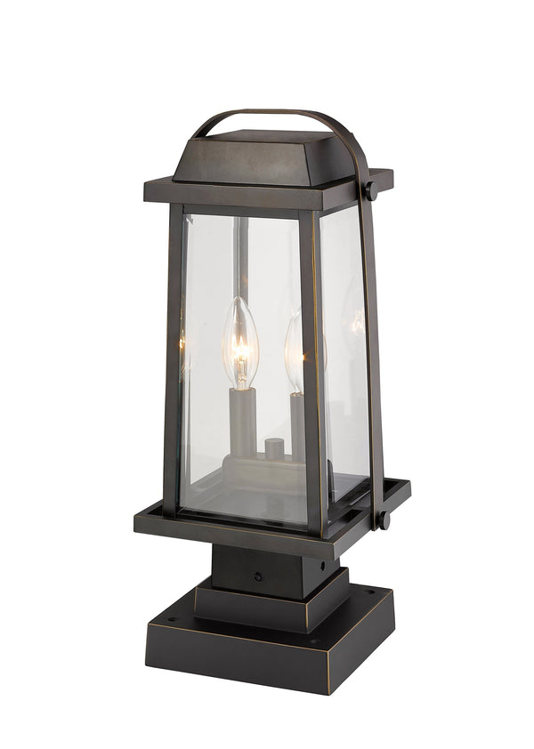Millworks 2 Light Outdoor Pier Mounted Fixture in Oil Rubbed Bronze Finish