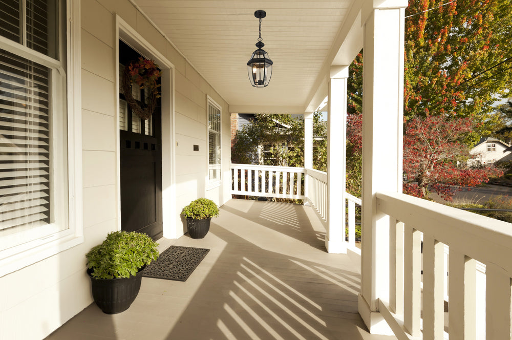 Westover 2 Light Outdoor Chain Mount Ceiling Fixture in Black Finish