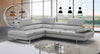 Eliza Italian Leather Sectional Light Grey In Left Hand Facing