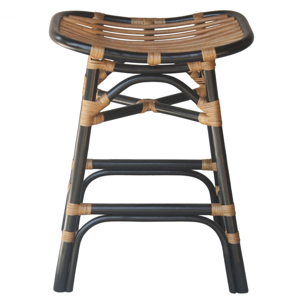 Damara Rattan Counter Stool In Black 