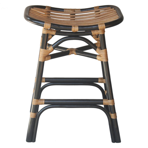 Damara Rattan Counter Stool In Black 