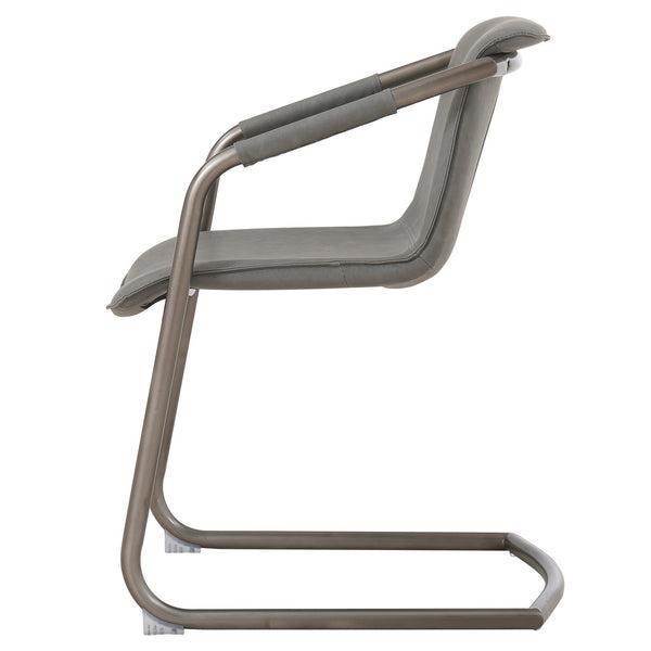 Indy Side Arm Chair Silver Frame In Antique Graphite Gray