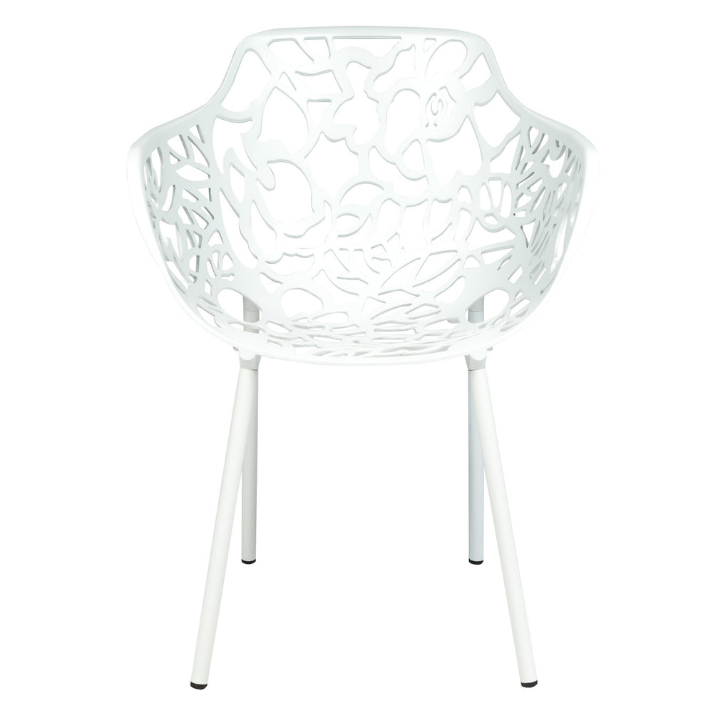 ORO ALUMINUM CHAIR (WITH ARMS) - WHITE